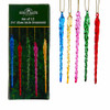 Multicolored Glass Icicle Ornaments, 12-Piece Box