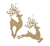 Champagne Gold Diamond Reindeer Acrylic Ornaments, 2 Assorted