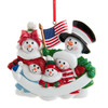 Patriotic Snow Family Of 5 Ornament For Personalization