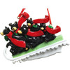 Black Bear Sled Family Of 5 Ornament For Personalization