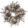 24“ Un-Lit Silver and Gold Champagne Rattan Wreath