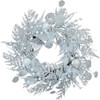 24“ Un-Lit Decorated White Rattan Wreath