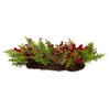 24" Un-Lit Decorated Green Rattan Wreath