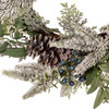 24" Un-Lit Decorated Green Flocked Rattan Wreath With Blueberries