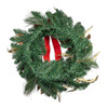 24“ Un-Lit Gold, Red & Green Ribbon Wreath