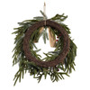 24" Un-Lit Berries & Pinecone Rattan Wreath