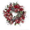 24" Flocked Decorated Unlit Rattan Wreath