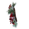 24" Flocked Decorated Unlit Rattan Wreath