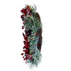 24" Flocked Decorated Unlit Rattan Wreath
