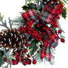 24" Flocked Decorated Unlit Rattan Wreath