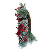 24" Flocked Decorated Unlit Rattan Wreath