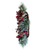 24" Flocked Decorated Unlit Rattan Wreath