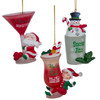 Holiday Drink Ornaments, 3 Assorted
