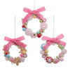 Candy Wreath With Bow Ornaments, 3 Assorted