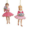 Tea Time Dessert Girl Ornaments, 2 Assorted