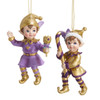 Purple & Gold Elf Ornaments, 2 Assorted