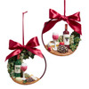 Wine Wreath Ornaments, 2 Assorted 
