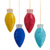 Bedazzled C9 Bulb Ornaments, 4 Assorted
