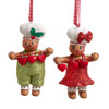 Gingerbread Boy & Girl Holding Hearts Ornaments, 2 Assorted