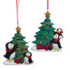 Penguins Decorating Christmas Tree Ornaments, 2 Assorted