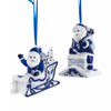 Blue & White Santa Ornaments, 2 Assorted