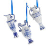 Blue & White Vase Ornaments, 2 Assorted