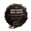 98' 1,200L Warm White 3MM LED Multifunction Rice Lights With Green Wire On Spool