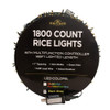 148' 1,800L Warm White LED Multifunction Rice Lights With Green Wire On Spool