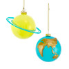 Glass Glow-In-The-Dark Planet Ornaments, 2 Assorted