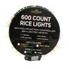 49' 600L Warm White 3MM LED Multifunction Rice Lights With White Wire On Spool