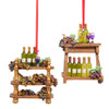 Wine With Rack Ornaments, 2 Assorted 