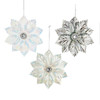 Opalescent Poinsettia Ornaments, 3 Assorted