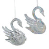 Opalescent Swan Ornaments, 2 Assorted 