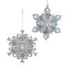 Opalescent Snowflake Ornaments, 2 Assorted 