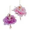 Flower Skirt Ballerina Ornaments, 2 Assorted