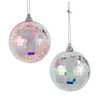 80MM Iridescent & Fuchsia Mirror Ball Ornaments, 2 Assorted