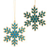 Blue & Green Snowflake Ornaments, 2 Assorted