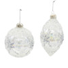 Glass Iridescent Snowflake Ball & Drop Ornaments, 2 Assorted 