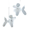 Silver Balloon Dog Ornaments, 2 Assorted
