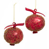 Glass Textured Pomegranate Ornaments, 2 Assorted