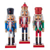 10" Red, Green & Blue Nutcrackers, 3 Assorted