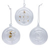 80MM Glass Transparent Ball With Tree, Angel & Deer Inside, 3 Assorted 