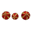 80MM Glass Red With Gold Glitter Stripe Ball, Finial & Drop Ornaments, 3 Assorted
