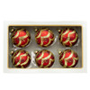 80MM Glass Red With Gold Glitter Design Ball Ornament Set, 6-Pieces