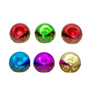 88MM Glass Multicolor Reflector With Gold Glitter Drop Ornament Set, 6-Pieces