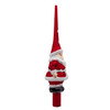 12.2" Glass Red Santa Finial Treetop