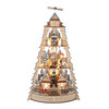 21.25" Battery Operated LED Lighted Half Tower Village Scene & Santa