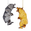 Transparent Black & Brown Bear Ornaments, 2 Assorted