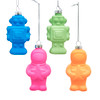 Glass Glow-In-The-Dark Robot & Spaceman Ornaments, 2 Assorted