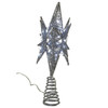 11" 60L Cool White Twinkling Superbright LED Silver Starburst Tree Topper